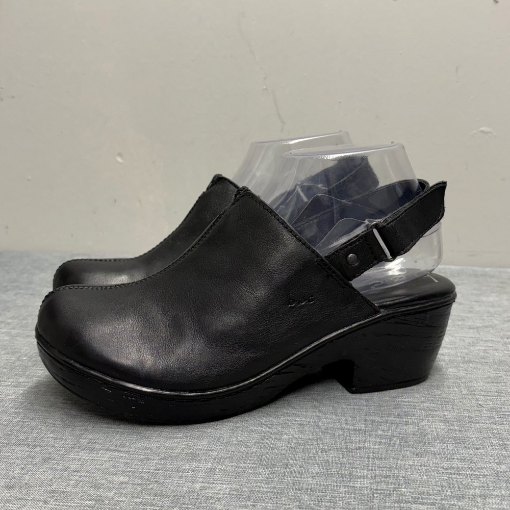 b.o.c. Born Concept Clogs Women 8 Black Z05903 Slingback Leather Block Heel